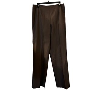 Talbots Women's Trousers 12L Stretch Fabric Brown Wool Blend High Rise